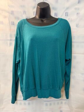 American Apparel Turquoise Knit Boatneck Top